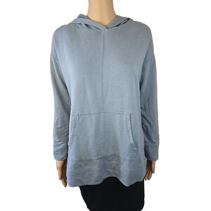 J. Jill Women's Blue Lightweight Cotton Blend Long Sleeve Hooded Sweatshirt XS